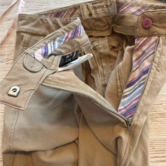 Symphony by Tredstep Rosa Side Zip Beige Khaki Breeches Riding Pants Size 26 R - Picture 4 of 15